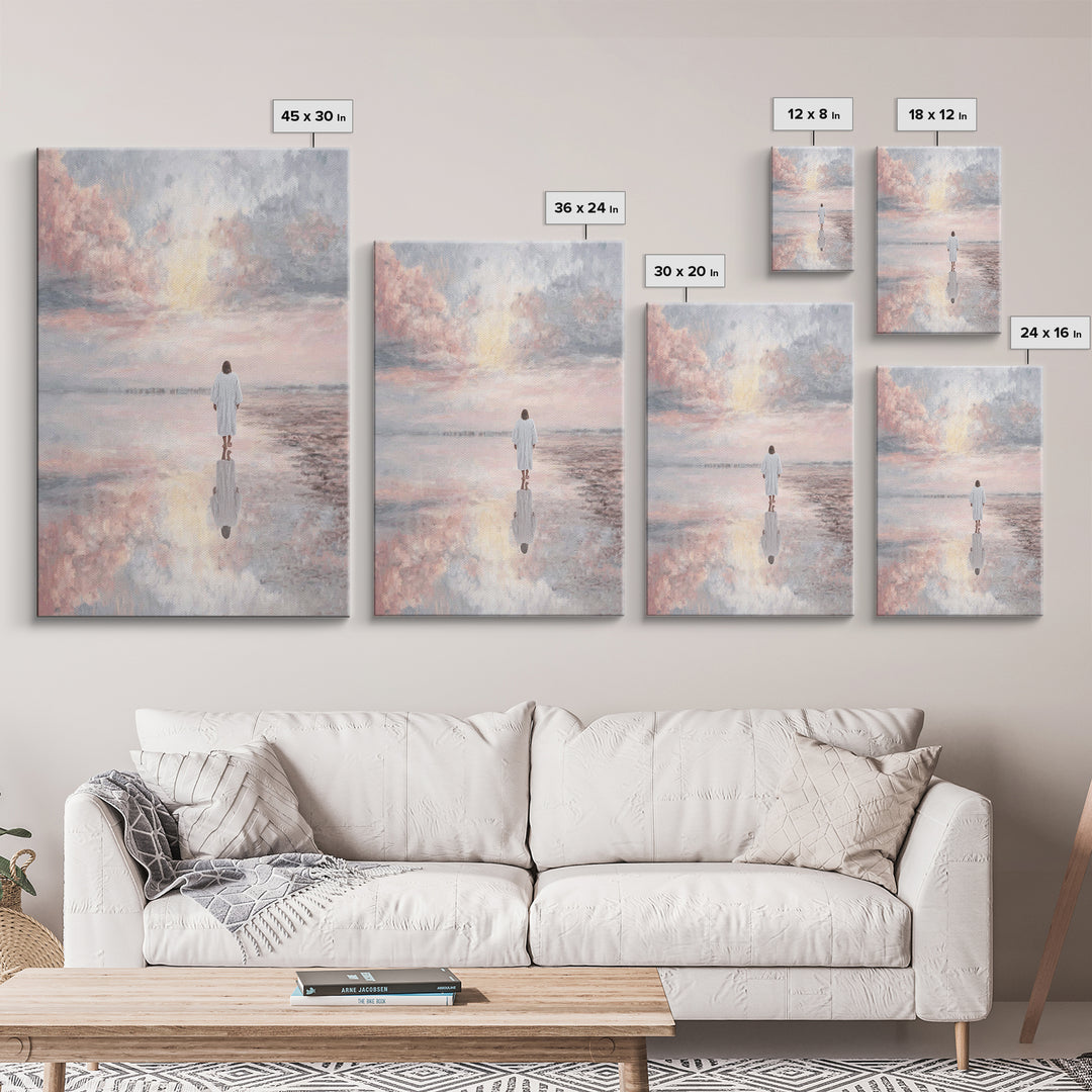 Dawn of Peace, Framed Canvas Print, Jesus Painting, Christian Decor, Christian Gift, Christian Art Canvas, Christian Wall Art