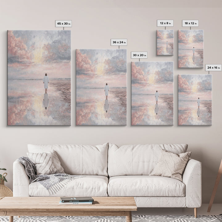Dawn of Peace, Framed Canvas Print, Jesus Painting, Christian Decor, Christian Gift, Christian Art Canvas, Christian Wall Art