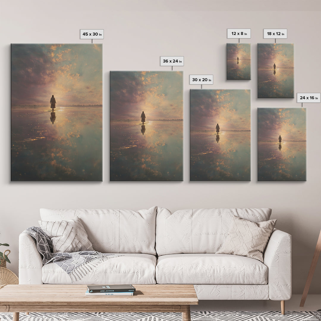Serenity Walk – Framed Canvas Print – Christian Wall Art – Christian Gift – Christian Decor – Christian Art Canvas – Jesus Painting
