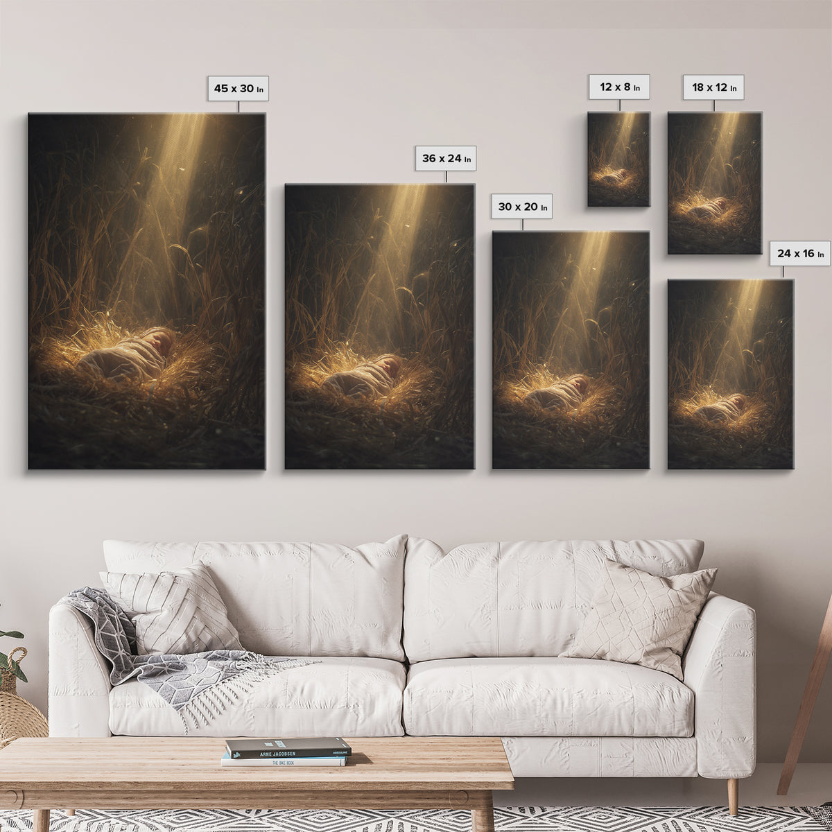 Divine Arrival, Framed Canvas Print, Christian Art Canvas, Christian Christmas Art, Christian Wall Art, Christian Gift, Christian Decor