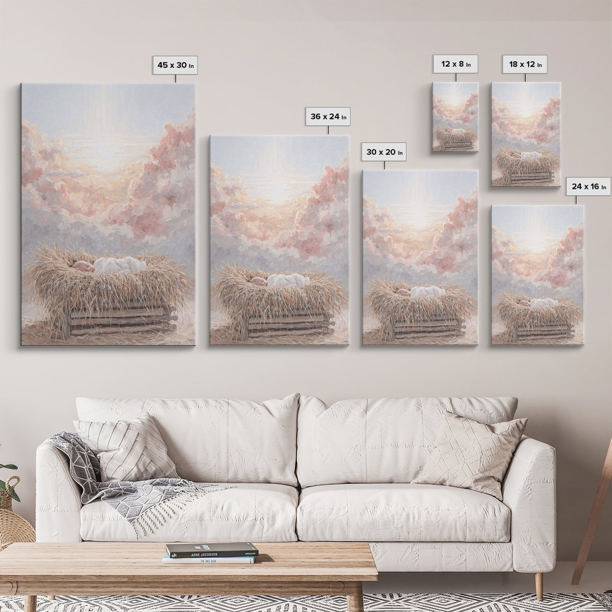 Heavenly Dawn – Framed Canvas Print – Christian Art Canvas – Christian Christmas Art – Christian Wall Art – Christian Decor – Christian Gif