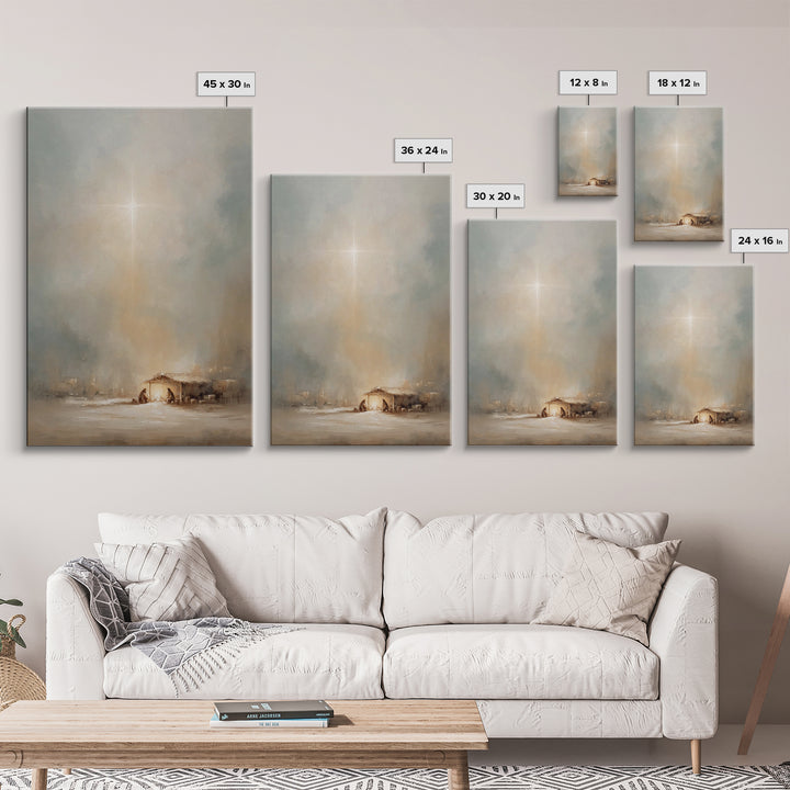Sacred Star – Framed Canvas Print – Christian Art Canvas – Christian Christmas Art – Christian Wall Art – Christian Gift – Christian Decor