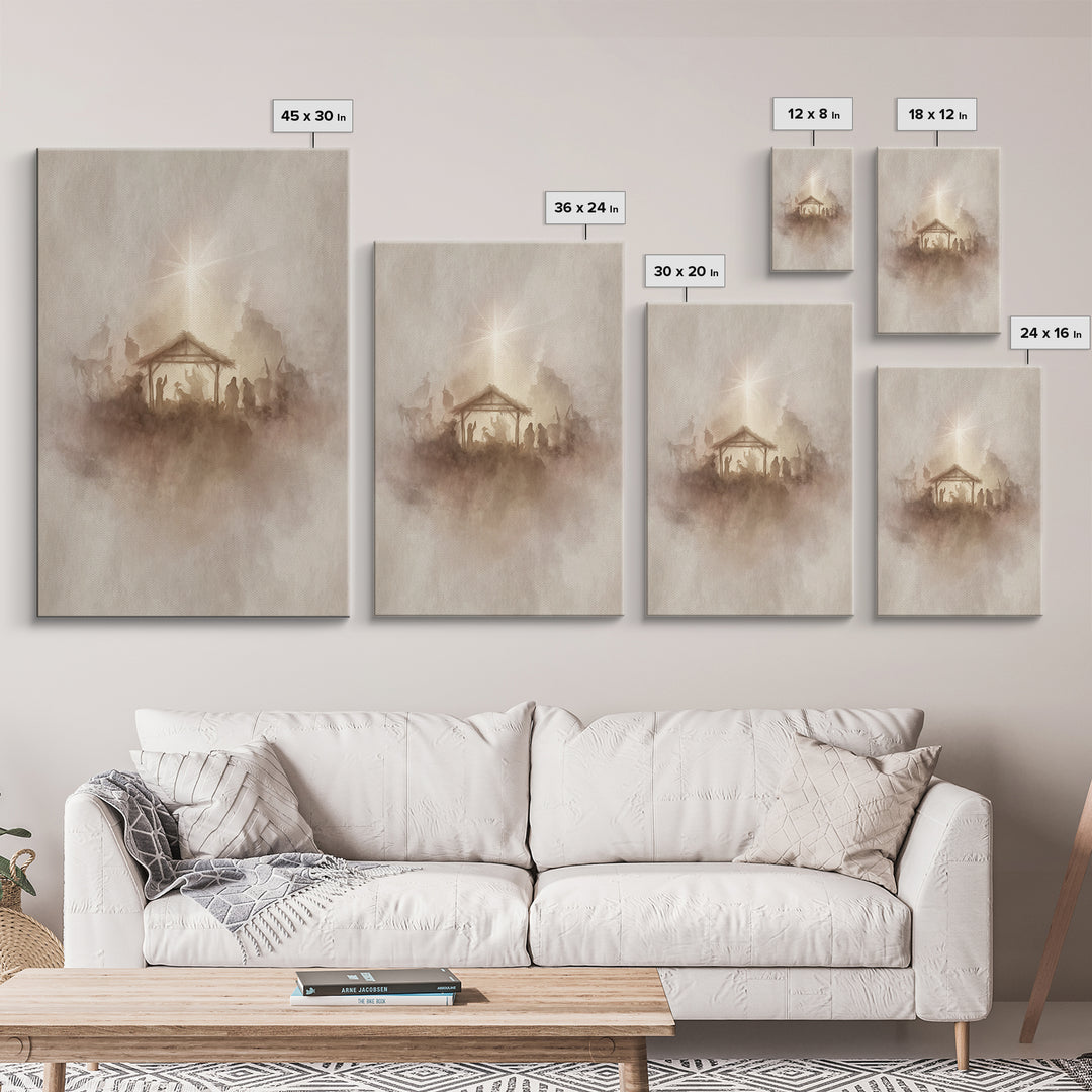 Guiding Star – Framed Canvas Print – Christian Wall Art – Christian Art Canvas – Christian Christmas Art – Jesus Painting – Christmas Wall