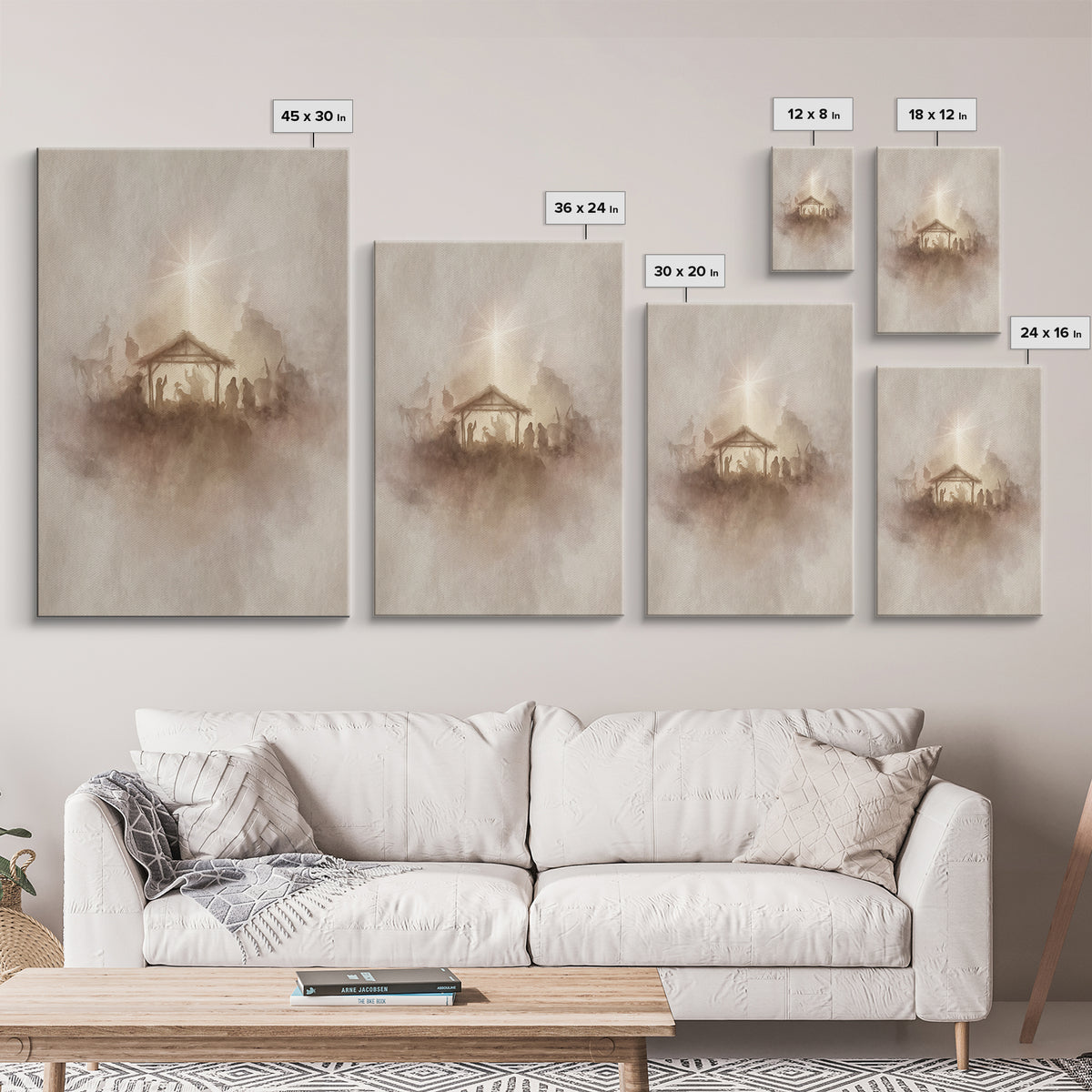 Guiding Star – Framed Canvas Print – Christian Wall Art – Christian Art Canvas – Christian Christmas Art – Jesus Painting – Christmas Wall