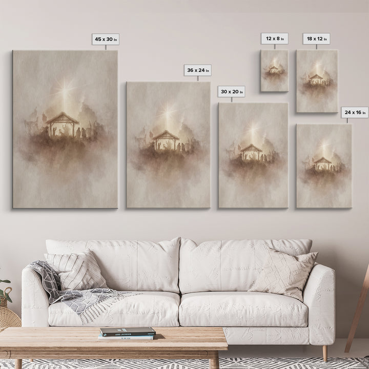 Guiding Star – Framed Canvas Print – Christian Wall Art – Christian Art Canvas – Christian Christmas Art – Jesus Painting – Christmas Wall