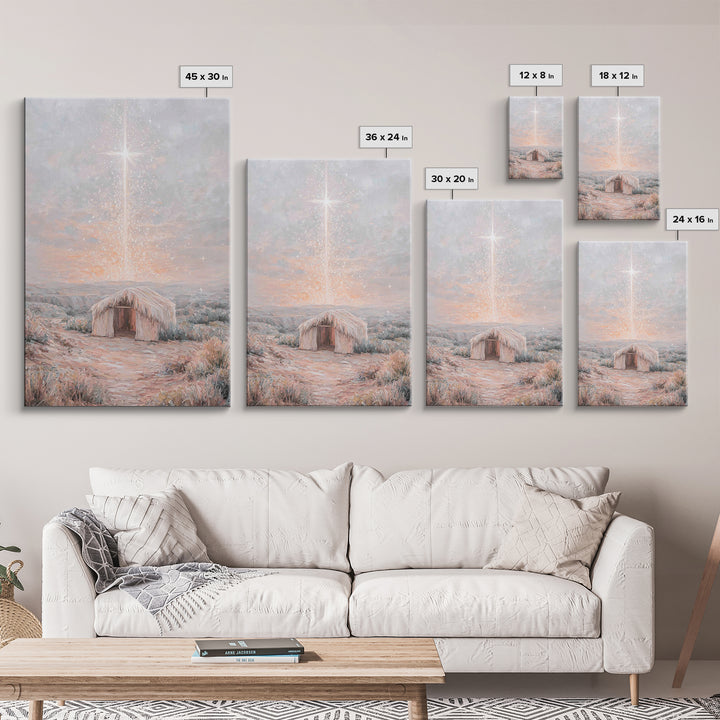 Dawn Of Hope, Framed Canvas Print, Christian Wall Art, Christmas Canvas Wall Art, Unique Christian Art, Jesus Painting, Christian Gift Idea