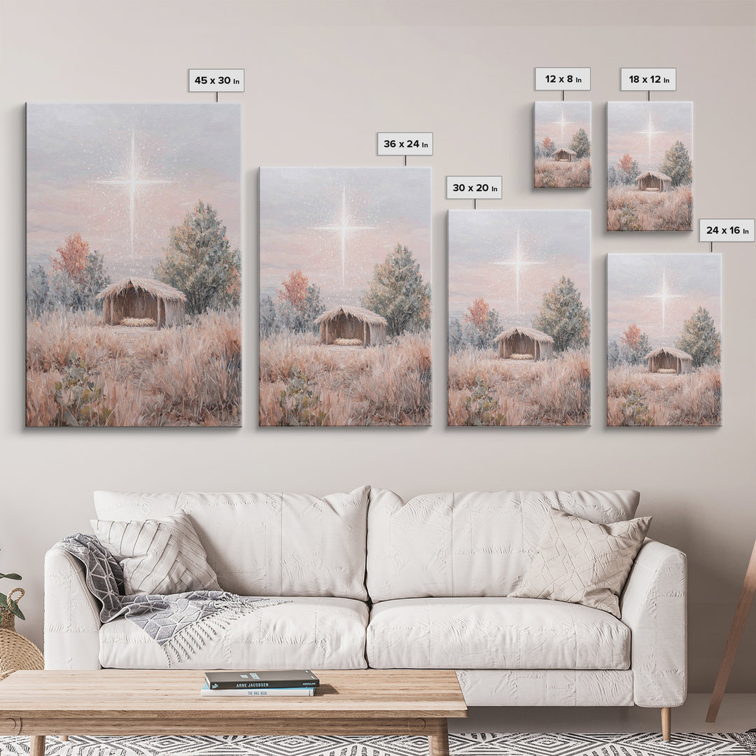 Promise Meadow, Framed Canvas Print, Christian Christmas Art, Christian Art Canvas, Christian Wall Art, Christian Decor, Jesus Painting