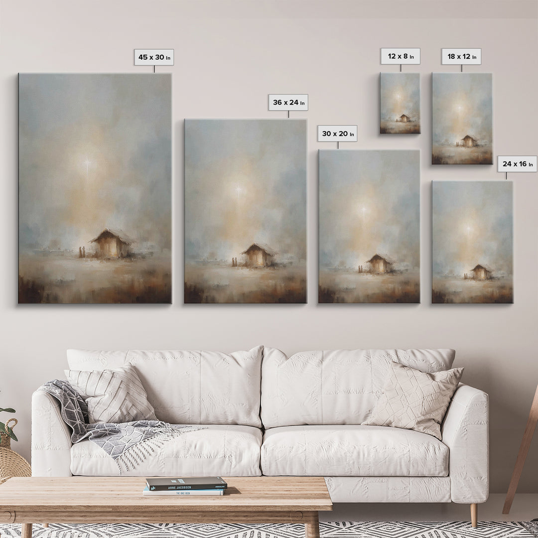 Bethlehem Peace, Framed Canvas Print, Christian Art Print, Christmas Wall Art, Christian Christmas Art, Christian Gift Ideas, Jesus Art Pri