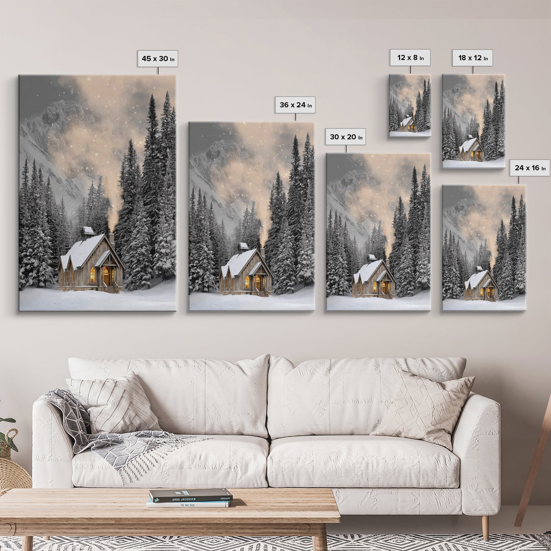 Winter Chapel Grace - Framed Canvas Print - Christian Wall Art - Christmas Wall Art - Christian Art Canvas - Christian Christmas Art