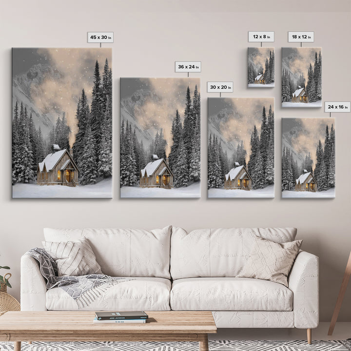 Winter Chapel Grace - Framed Canvas Print - Christian Wall Art - Christmas Wall Art - Christian Art Canvas - Christian Christmas Art