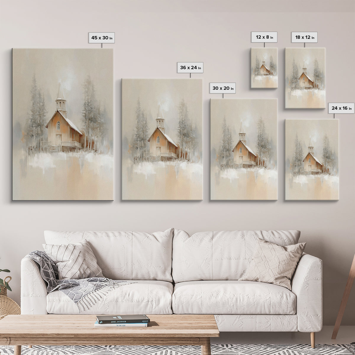 Church In Stillness - Framed Canvas Print - Christian Art Print - Christmas Canvas Wall Art - Christian Art Work - Christian Decor