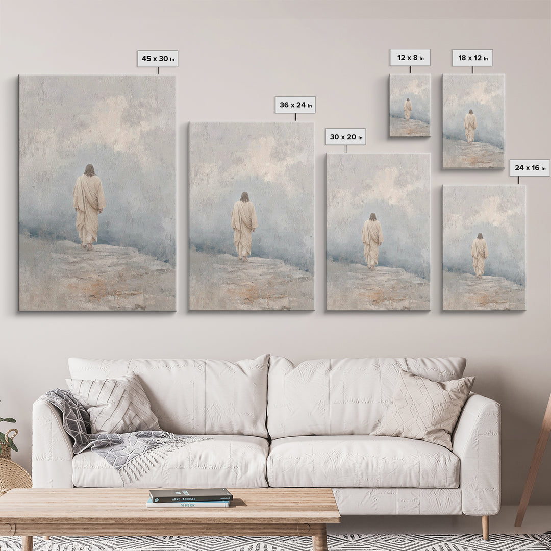 Path Of Mercy, Framed Canvas Print, Jesus Art Print, Christian Wall Art, Christian Paintings, Modern Christian Art, Christian Art Canvas