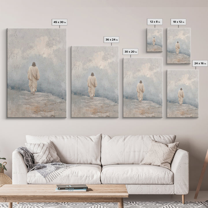 Path Of Mercy, Framed Canvas Print, Jesus Art Print, Christian Wall Art, Christian Paintings, Modern Christian Art, Christian Art Canvas