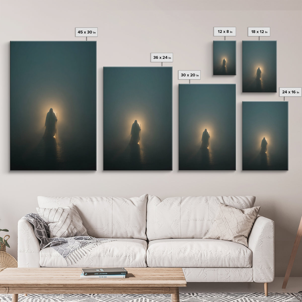 He Walks Near, Framed Canvas Print, Christian Art Print, Jesus Painting, Christian Wall Art, Minimalist Christian Art, Christian Decor