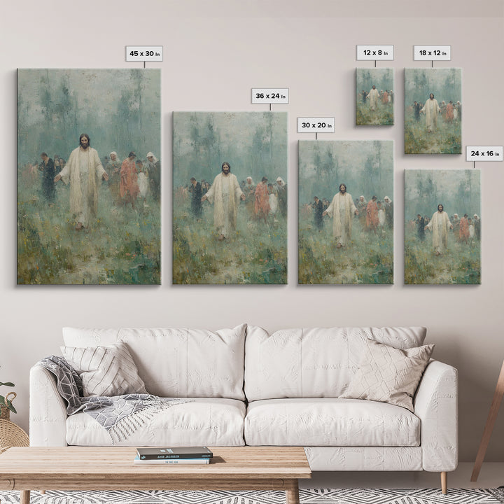 Among The People | Framed Canvas Print | Jesus Art Canvas | Christian Art | Christian Painting | Christian Gift Ideas | Christian Wall Art