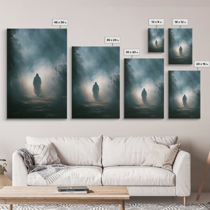 Walk In Light - Framed Canvas Print - Jesus Art Canvas - Christian Wall Art - Abstract Christian Art - Large Christian Painting
