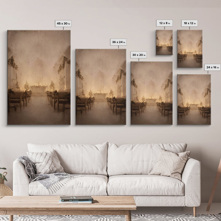 Midnight Sanctuary – Framed Canvas Print – Christian Wall Art – Christian Art Canvas – Christmas Art – Vintage Christian Art – Christian Ch