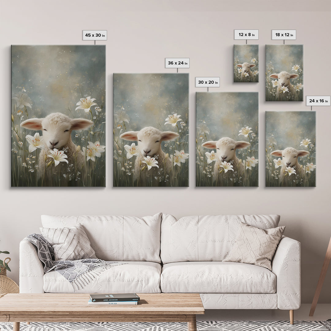 Meadow Serenity – Framed Canvas Print – Christian Wall Art – Christian Art Canvas – Christian Art Print – Christian Gift – Minimalist Chris