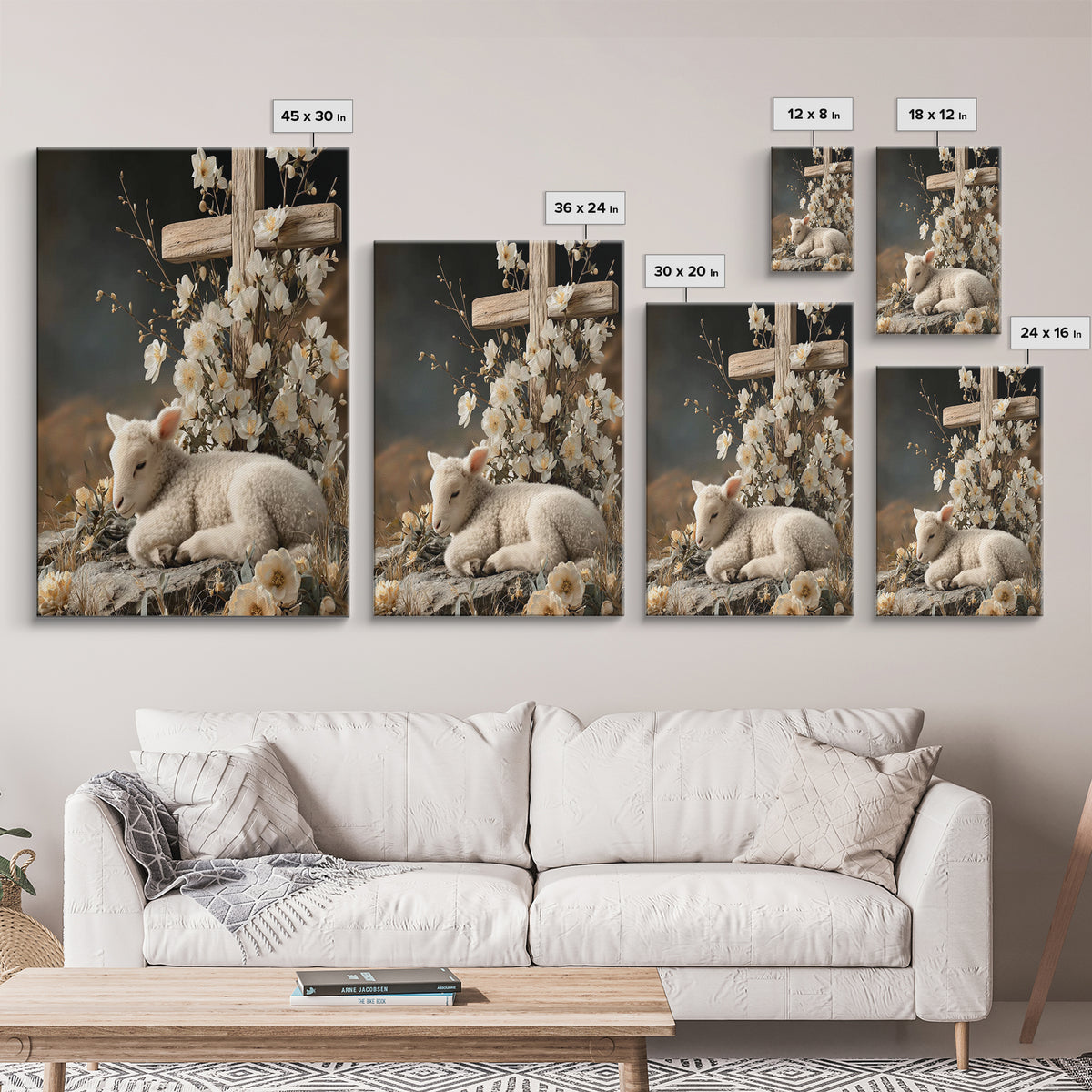 Lamb Of Promise – Framed Canvas Print – Christian Wall Art – Christian Art Painting – Christian Art Canvas – Christian Gift Ideas – Moody C