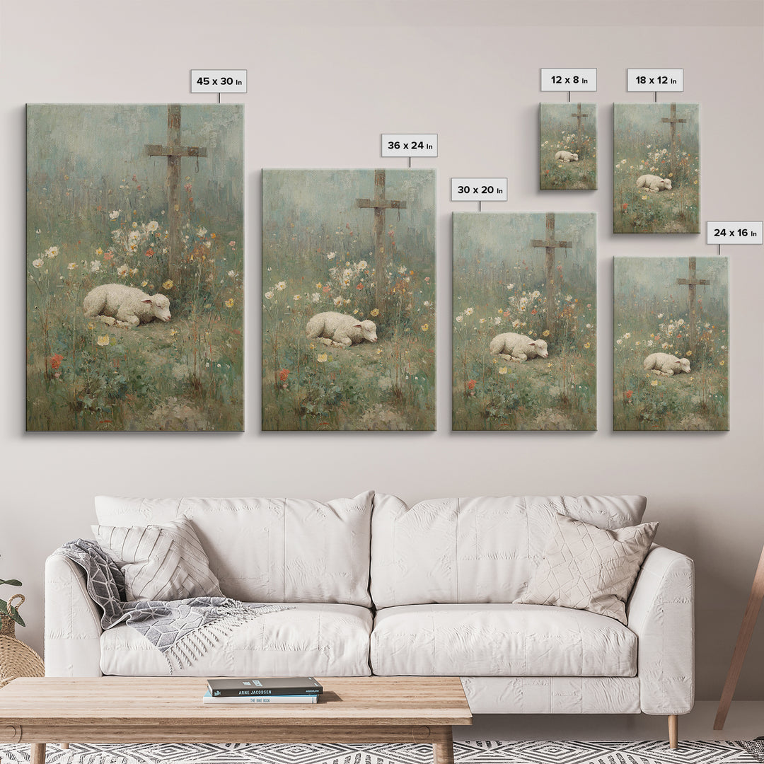 Sacred Meadow – Framed Canvas Print – Christian Wall Art – Vintage Christian Art – Christian Art Canvas – Christian Painting – Christian Gi