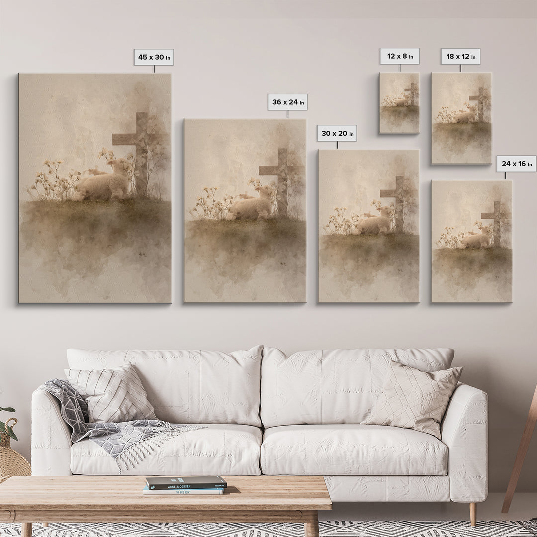 Gentle Devotion – Framed Canvas Print – Christian Wall Art – Christian Art Canvas – Minimalist Christian Art – Christian Gift – Subtle Chri