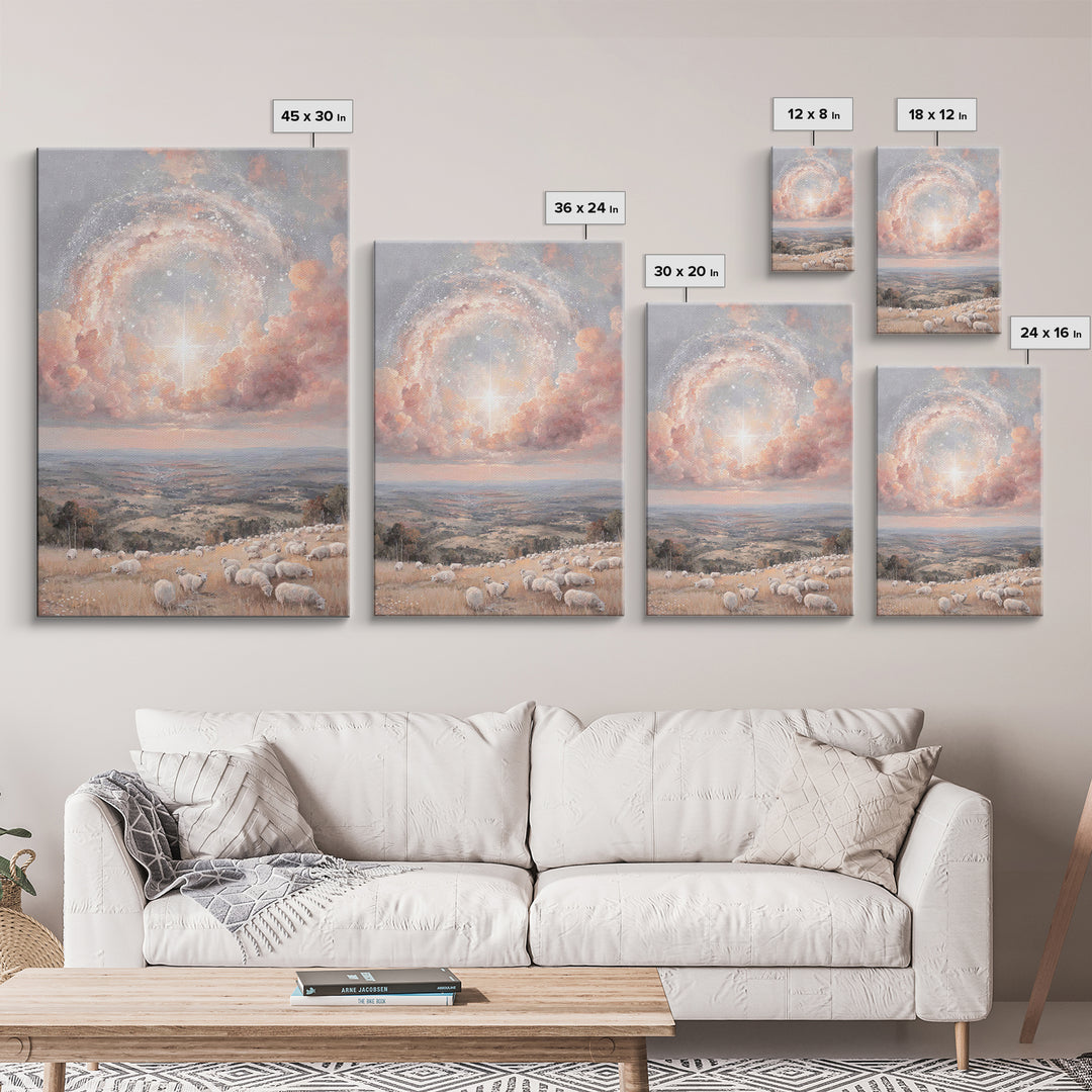Glory In The Heights | Framed Canvas Print | Christian Wall Art | Christian Art Canvas | Christmas Art | Unique Christian Art