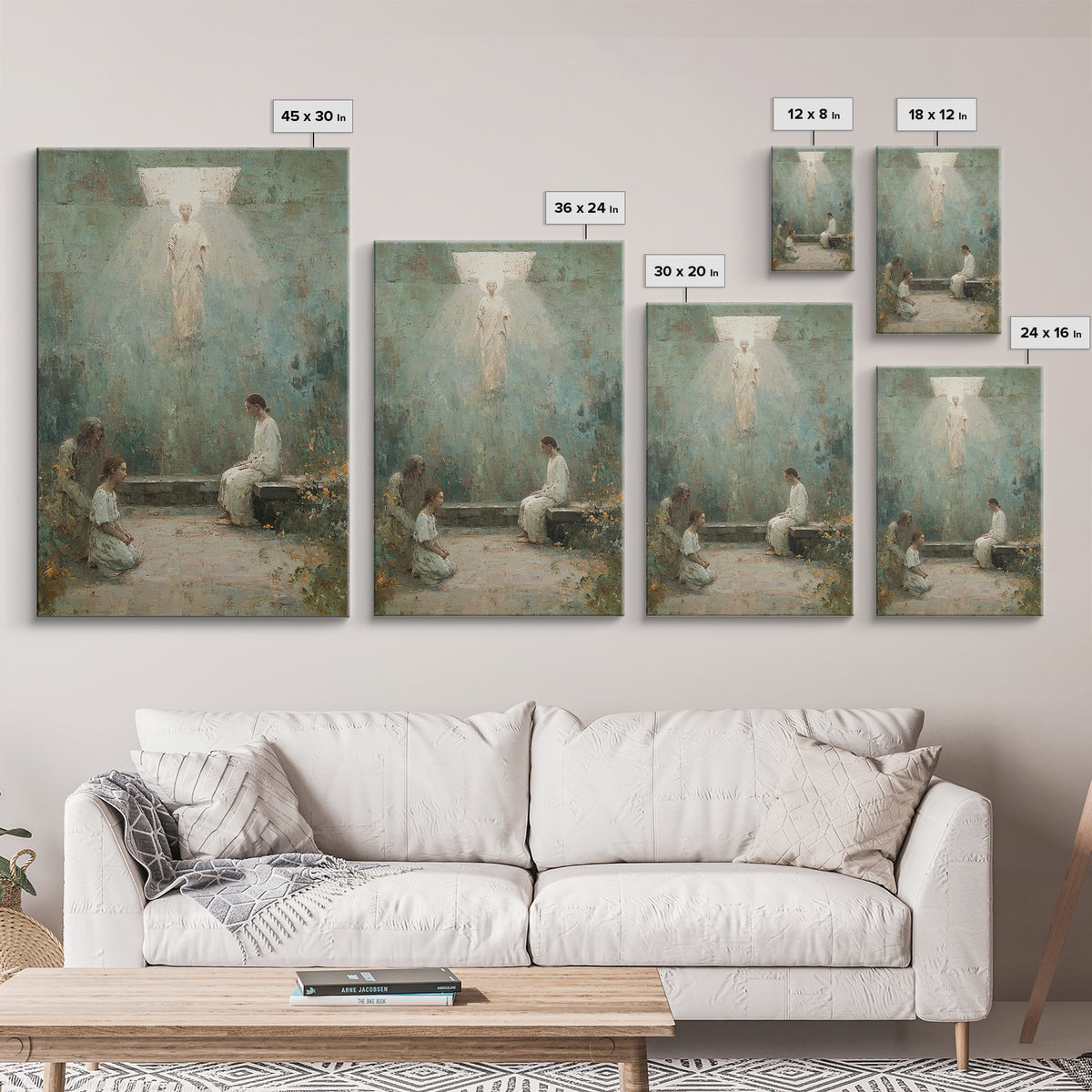 Heavenly Visitation – Framed Canvas Print – Christian Art Canvas – Christian Wall Art – Modern Christian Art – Christian Painting – Christi