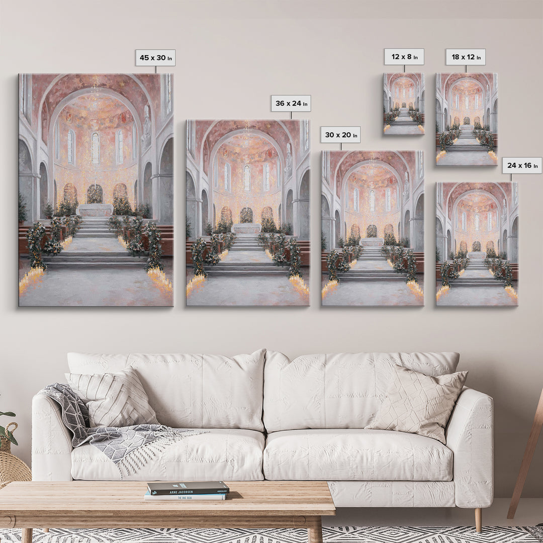 Celestial Chapel – Framed Canvas Print – Christian Christmas Art – Christian Wall Art – Modern Christian Art – Christmas Art – Christian Ar