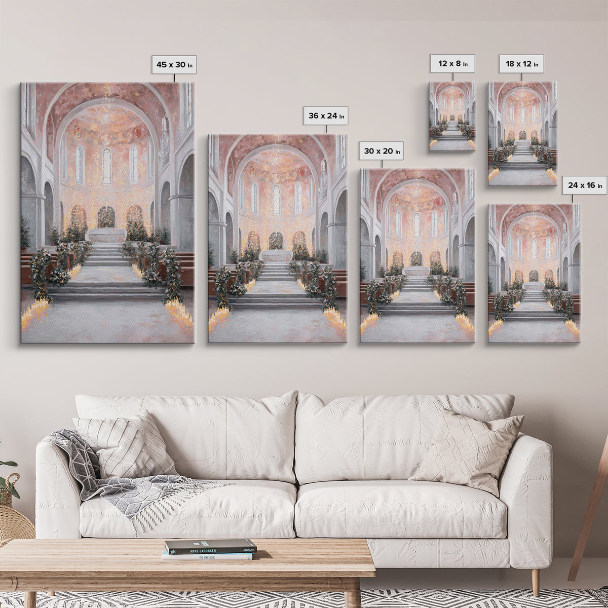 Celestial Chapel – Framed Canvas Print – Christian Christmas Art – Christian Wall Art – Modern Christian Art – Christmas Art – Christian Ar