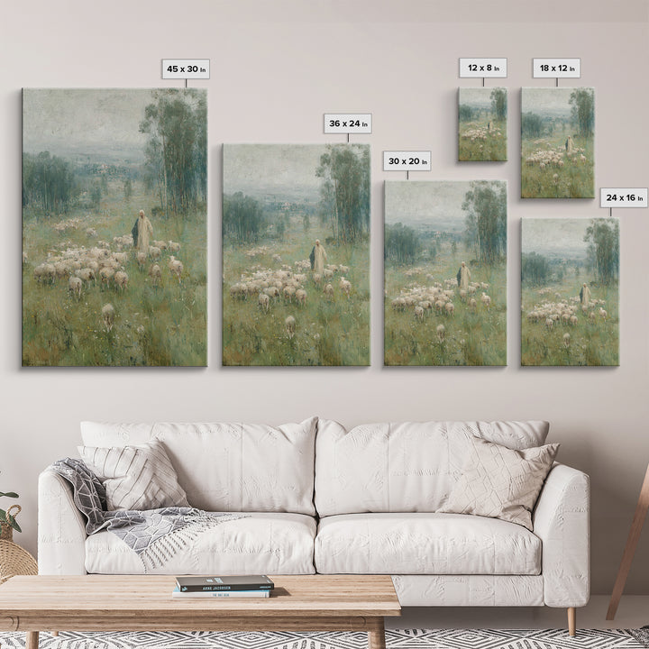 Pasture Of Hope – Framed Canvas Print – Christian Wall Art – Vintage Christian Art – Christian Art Canvas – Jesus Painting – Subtle Christi