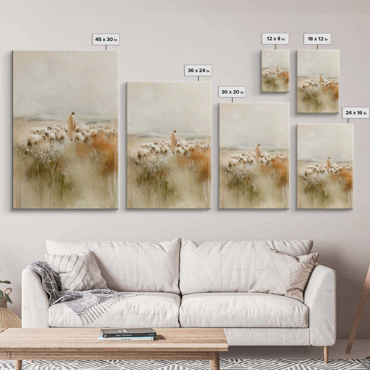 Graceful Guidance – Framed Canvas Print – Christian Art Canvas – Christian Wall Art – Minimalist Christian Art – Jesus Painting – Christian