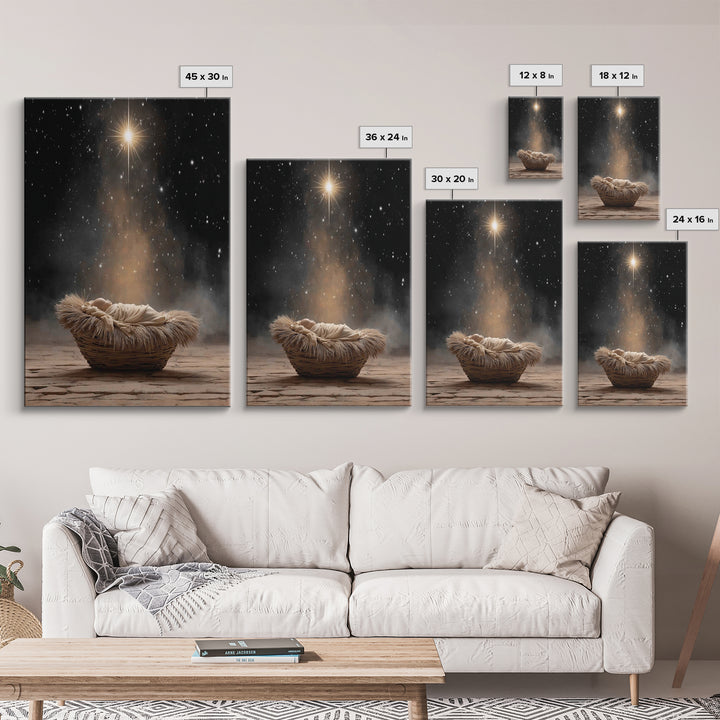 Star Of Hope – Framed Canvas Print – Christian Art Canvas – Jesus Painting – Christian Christmas Art – Christmas Wall Art