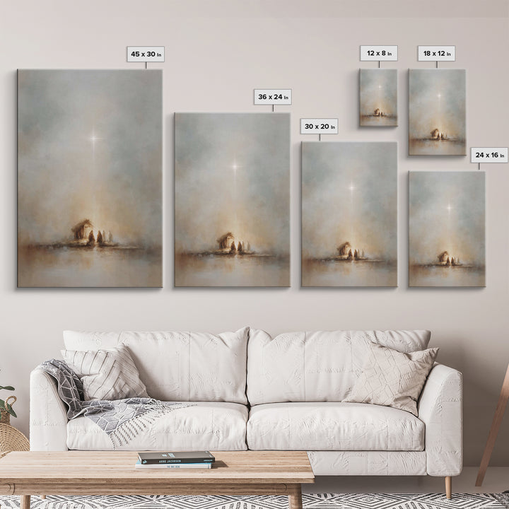 Bethlehem Star – Framed Canvas Print – Christmas Wall Art – Christian Art Canvas – Modern Christian Art – Jesus Christmas Art