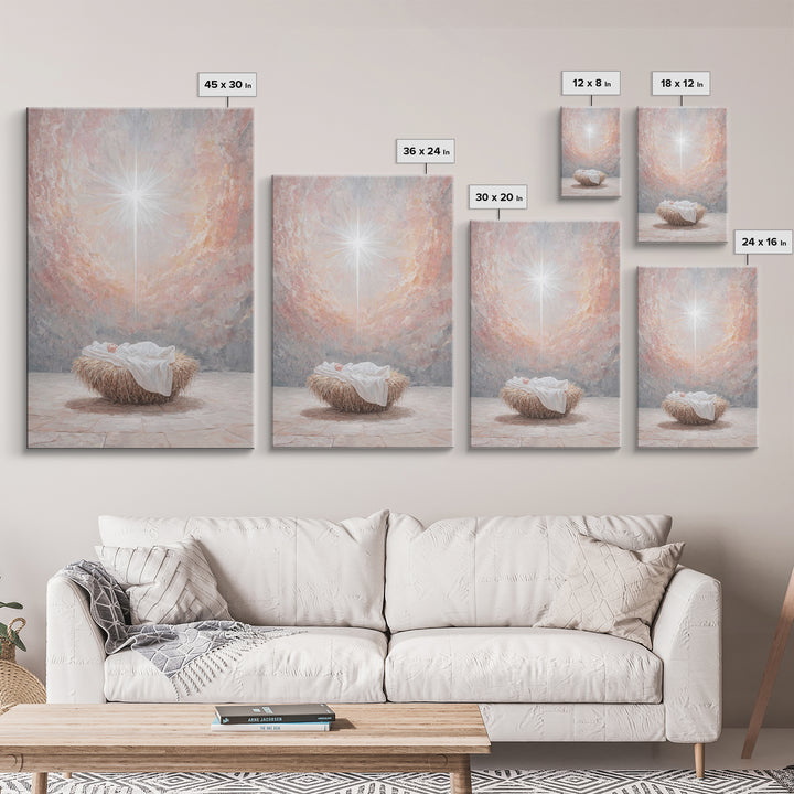 Dawn Of Grace – Framed Canvas Print – Christian Christmas Art – Christian Wall Art – Jesus Painting – Christmas Art – Christian Art Canvas