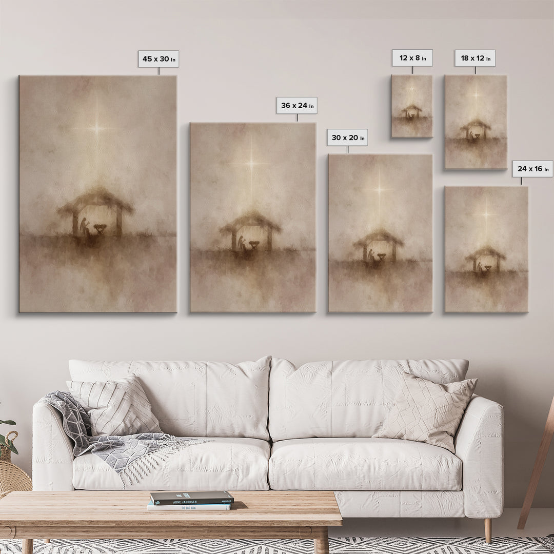 Guiding Star – Framed Canvas Print – Christian Art Canvas – Christmas Wall Art – Christian Christmas Art – Subtle Christian Art