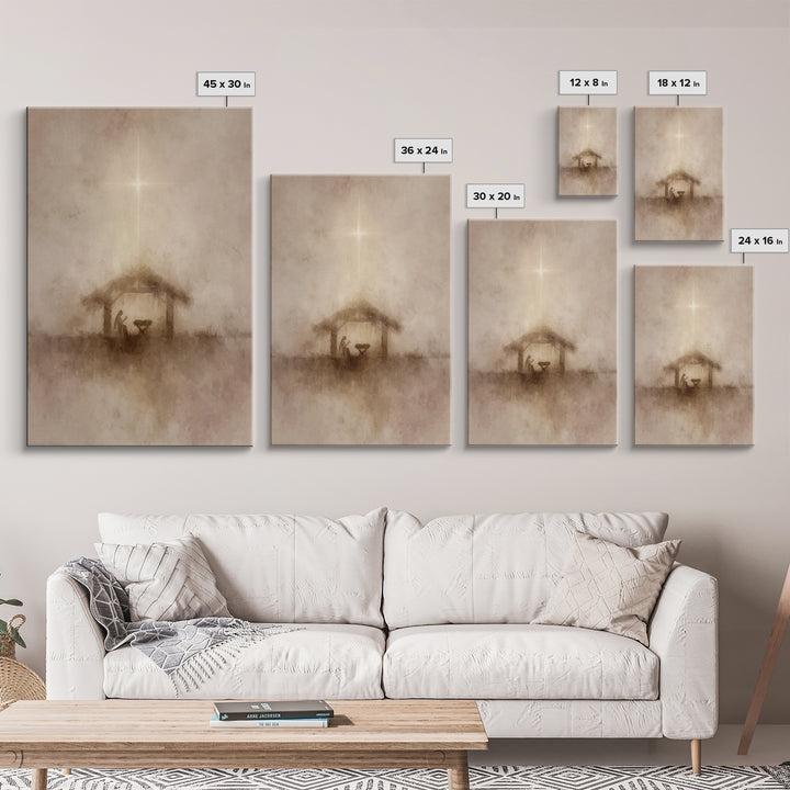 Guiding Star – Framed Canvas Print – Christian Art Canvas – Christmas Wall Art – Christian Christmas Art – Subtle Christian Art