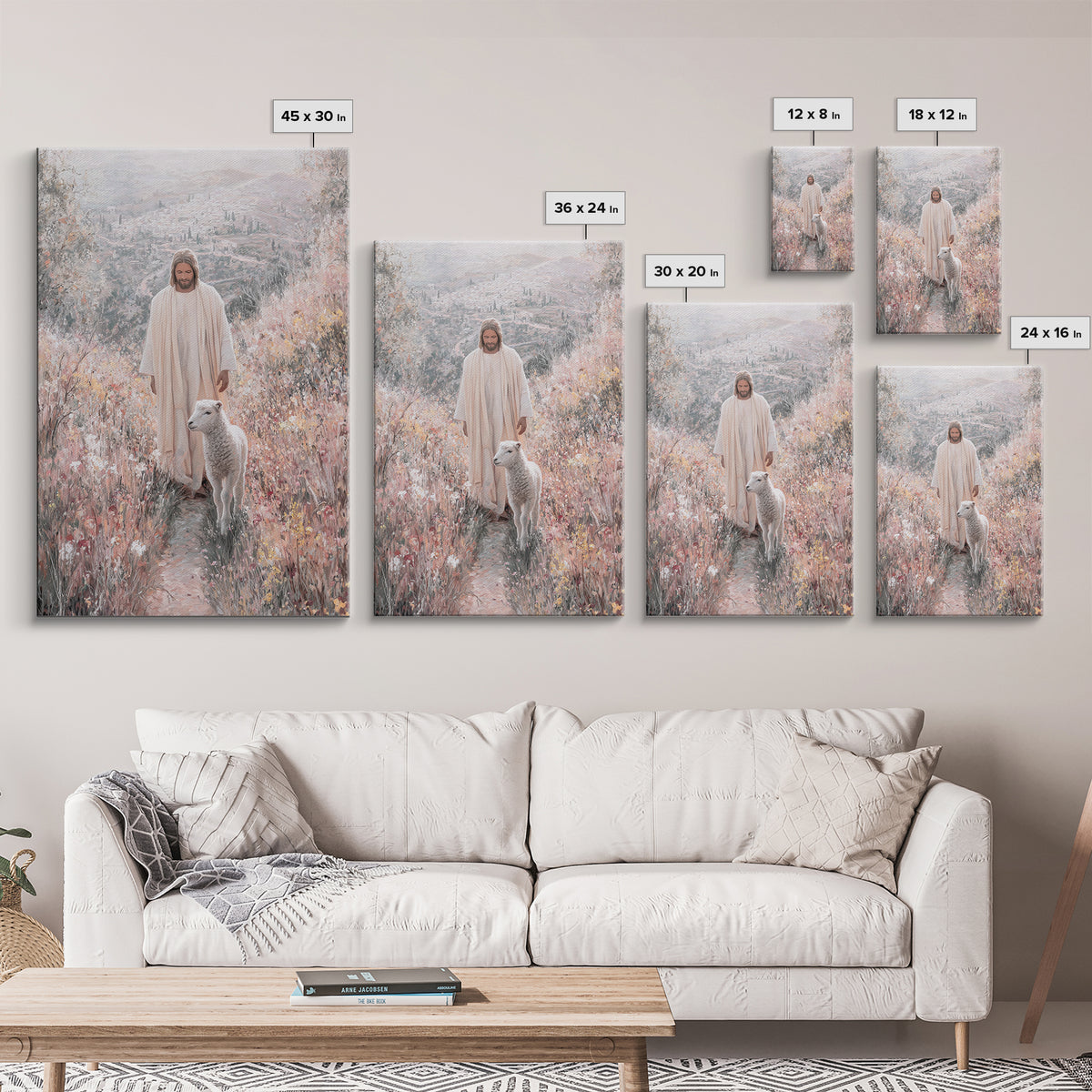 Garden of Light – Framed Canvas Print – Jesus Painting – Christian Wall Art – Christian Art Print – Christian Christmas Art