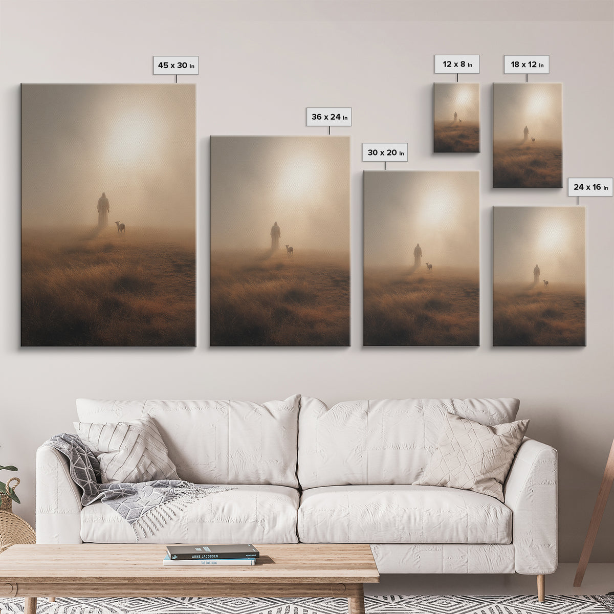 Golden Quiet Path – Framed Canvas Print – Christian Painting – Christian Art Canvas – Christian Wall Art – Subtle Christian Paintings