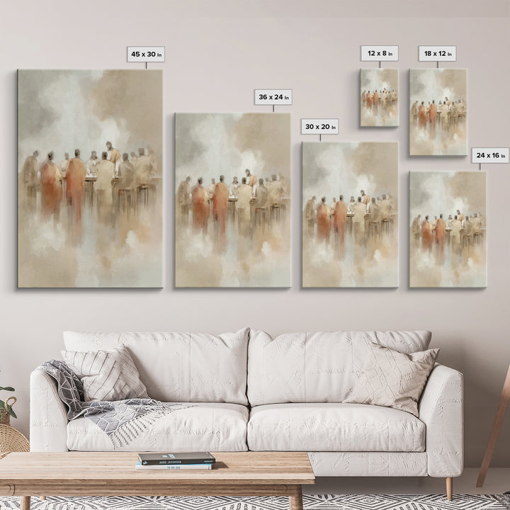 Heavenly Supper – Framed Canvas Print – Christian Wall Art – Jesus Painting – Christian Art Canvas – Christmas Art – Modern Christian Art