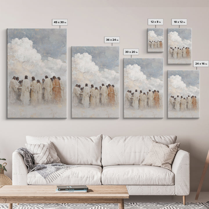 Sacred Gathering – Framed Canvas Print – Jesus Painting – Christian Art Canvas – Christian Wall Art – Modern Christian Art – Christmas Art