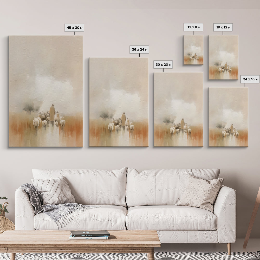 Pasture Peace | Framed Canvas Print | Christian Art Canvas | Subtle Christian Art | Christian Wall Art | Christian Painting | Christian Gif