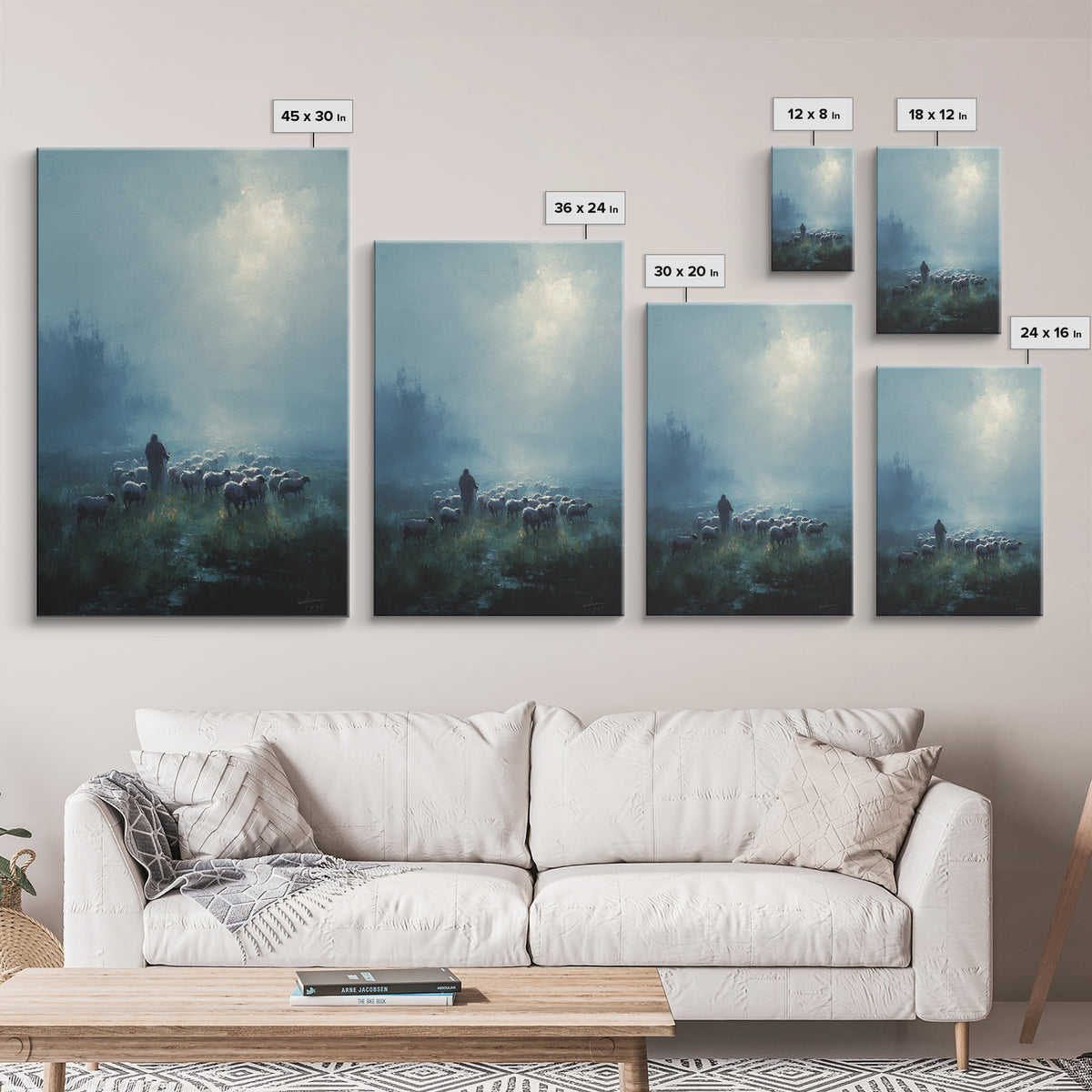 Dawn Shepherd | Framed Canvas Print | Moody Christian Art | Christian Wall Art | Christian Art Canvas | Jesus Painting | Large Christian Pa