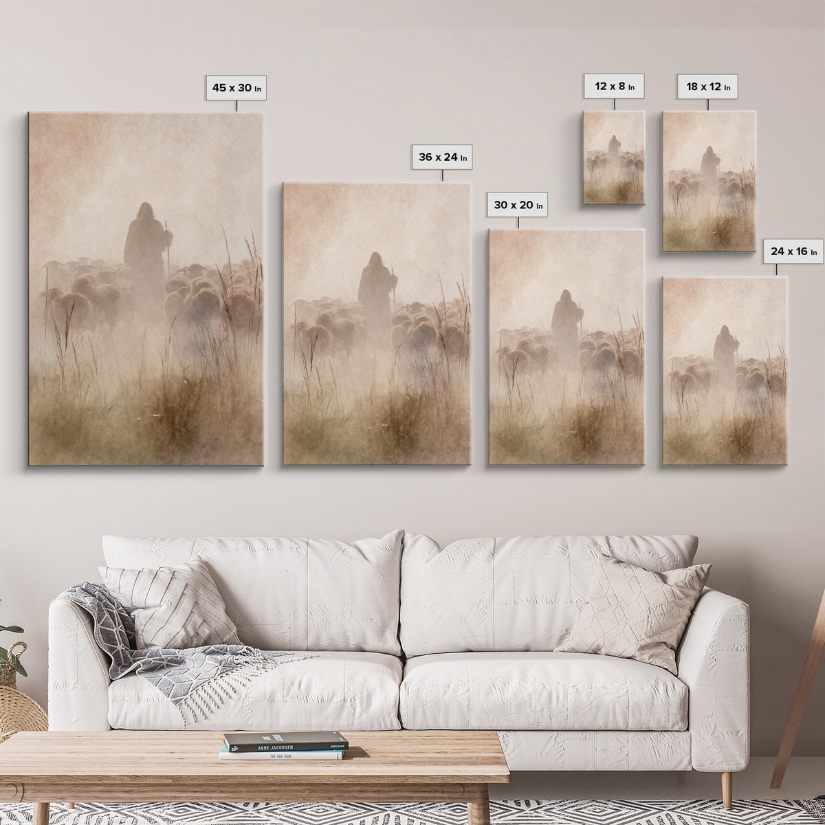 Quiet Flock | Framed Canvas Print | Subtle Christian Art | Christian Wall Art | Christian Art Canvas | Christian Painting | Christian Art G