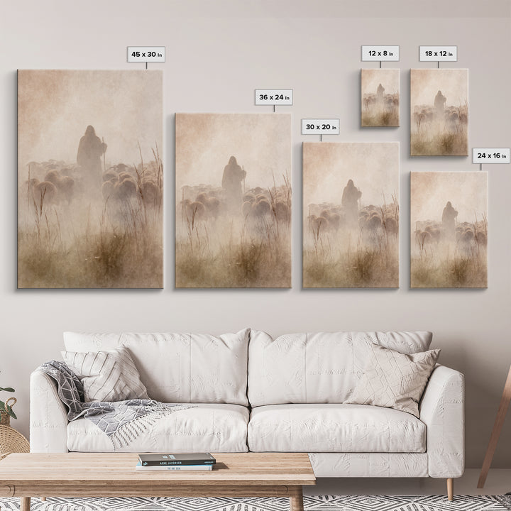 Quiet Flock | Framed Canvas Print | Subtle Christian Art | Christian Wall Art | Christian Art Canvas | Christian Painting | Christian Art G