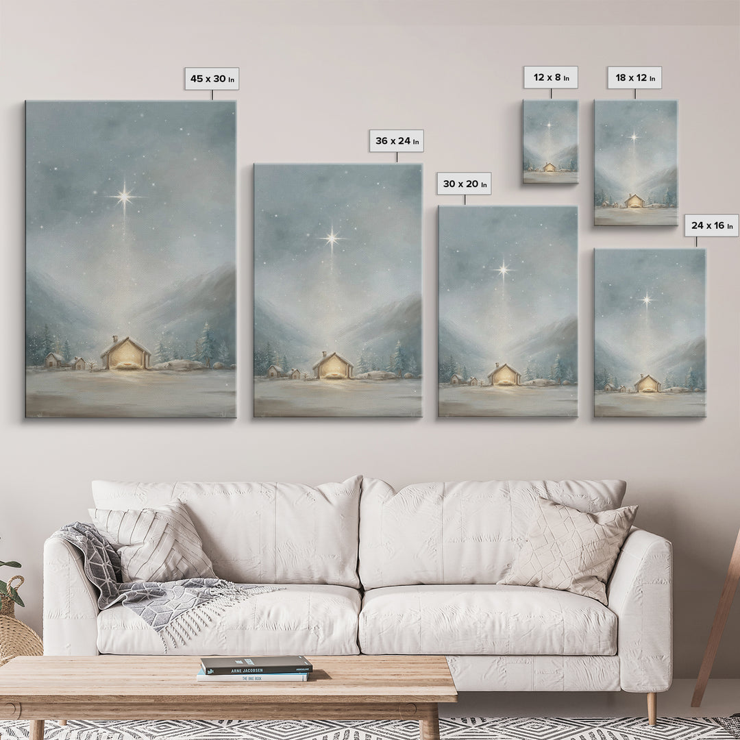 Radiant Cross | Framed Canvas Print | Christmas Art | Christian Christmas Art | Christian Wall Art | Framed Christmas Art | Christmas Art W