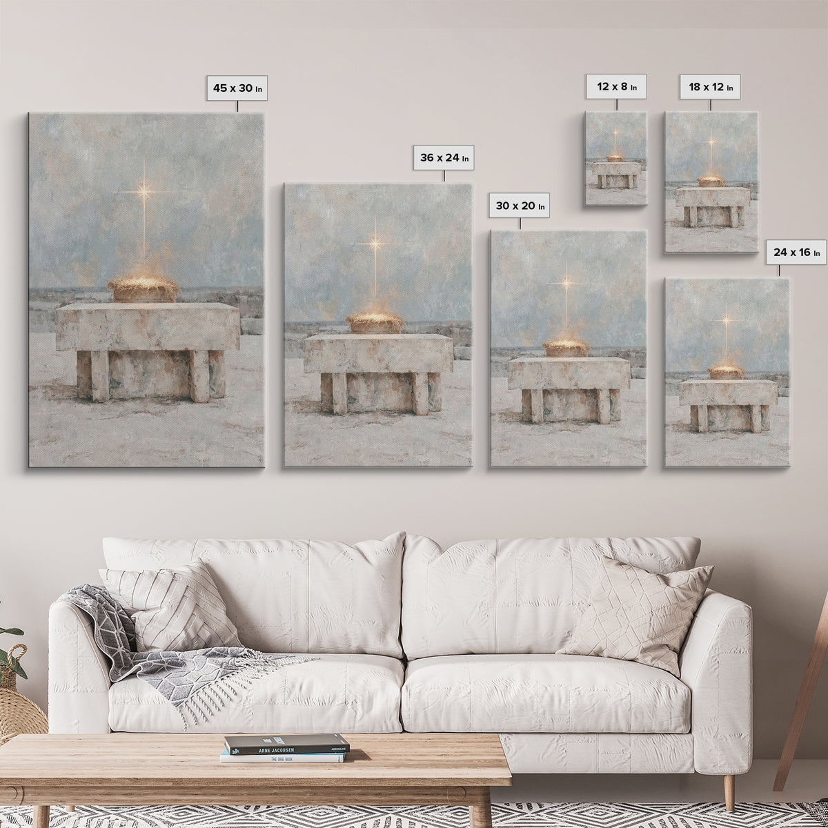 Star Of Holy Night – Framed Canvas Print – Christian Wall Art – Christian Art Canvas – Jesus Painting – Christian Christmas Art – Christian