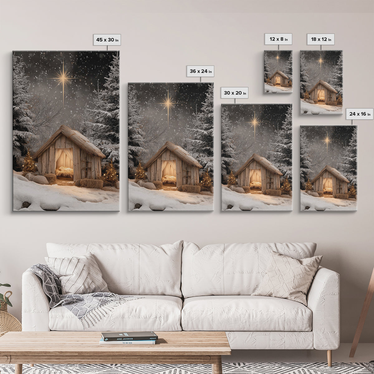 Silent Winter Nativity – Framed Canvas Print – Christian Art Canvas – Christian Christmas Art – Christian Wall Art – Christian Art – Jesus