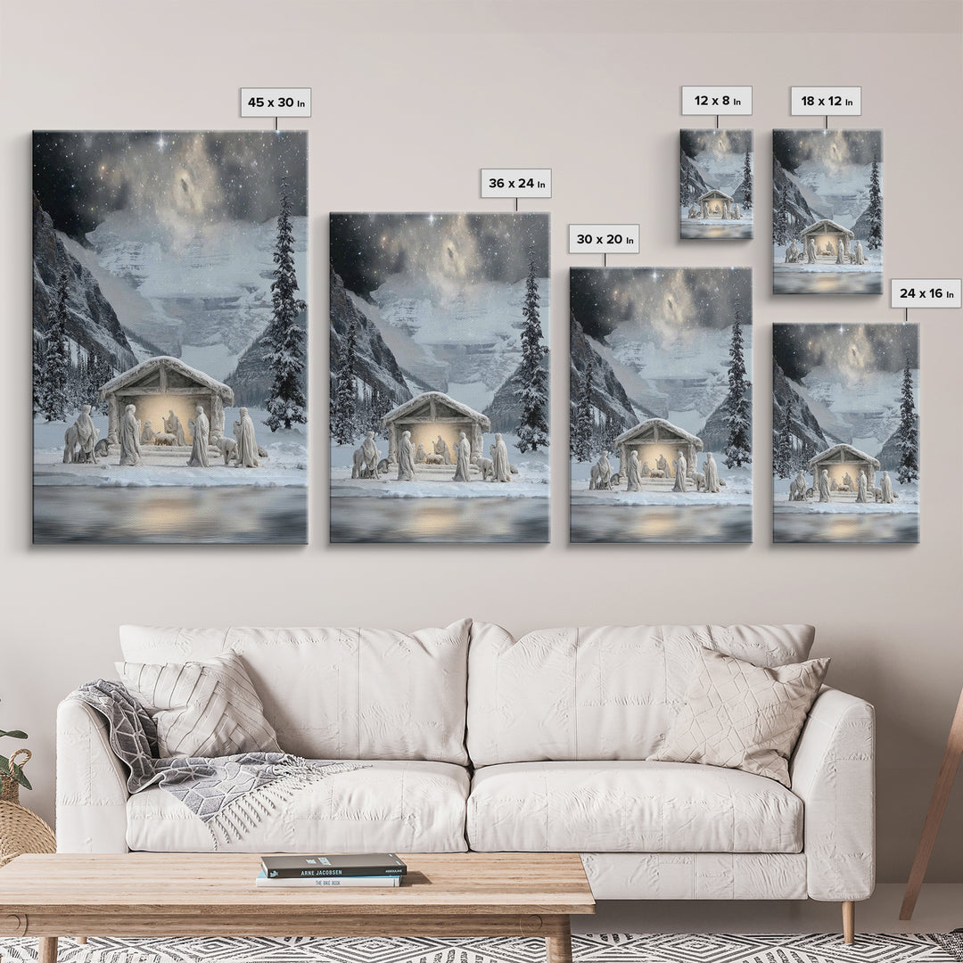 Shepherds In Stillness – Framed Canvas Print – Christian Christmas Art – Christian Art Canvas – Christian Art – Jesus Painting – Christian