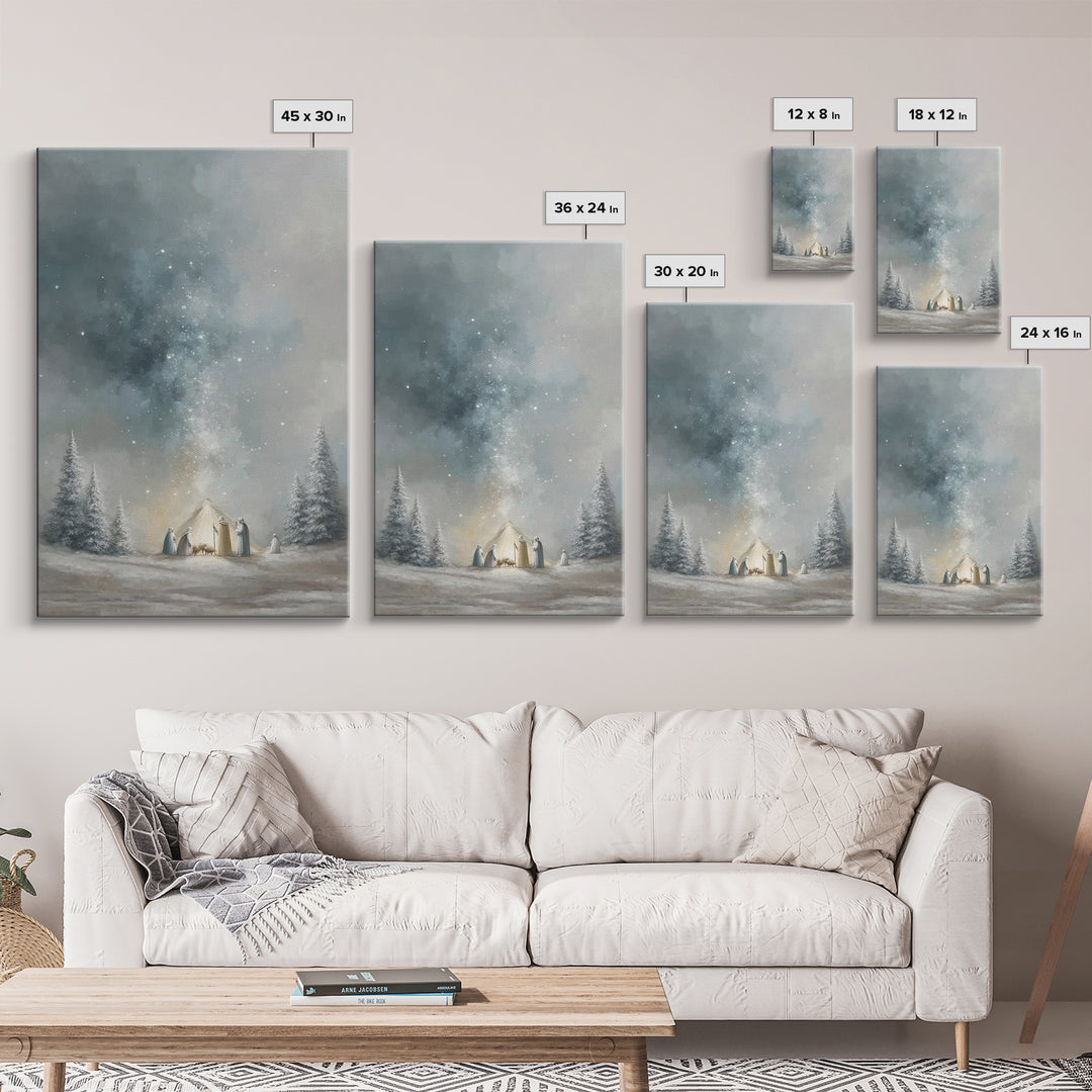 Guiding Star Arrival – Framed Canvas Print – Christian Wall Art – Jesus Painting – Christian Christmas Art – Christian Art Canvas – Christi