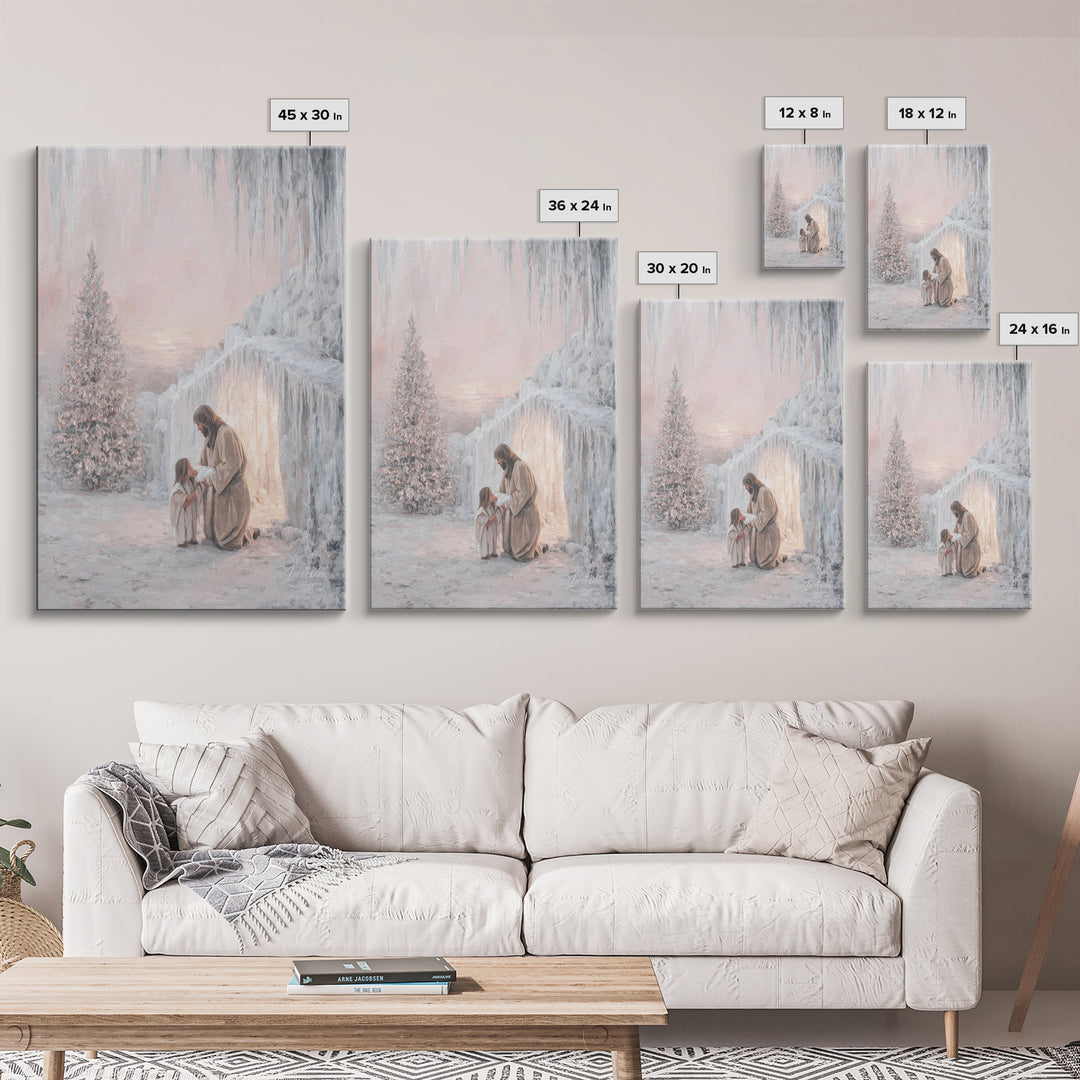 Heavenly Night Sky – Framed Canvas Print – Christian Christmas Art – Christian Art – Christian Art Canvas – Christian Wall Art – Jesus Pain